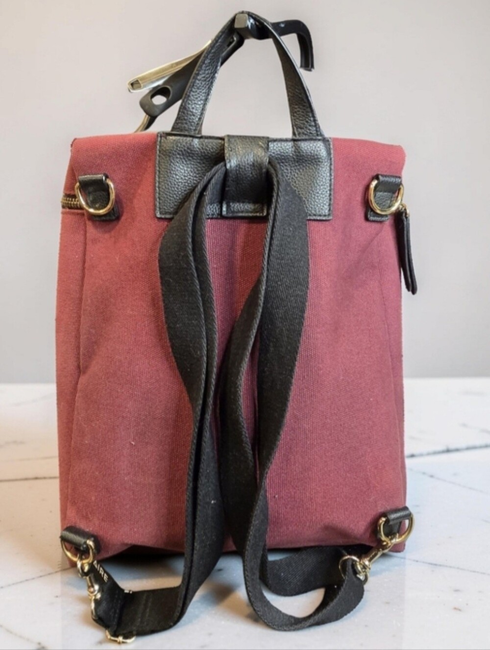 Henri Bendel Canvas Stripes Convertible Backpack - Picture 4 of 7